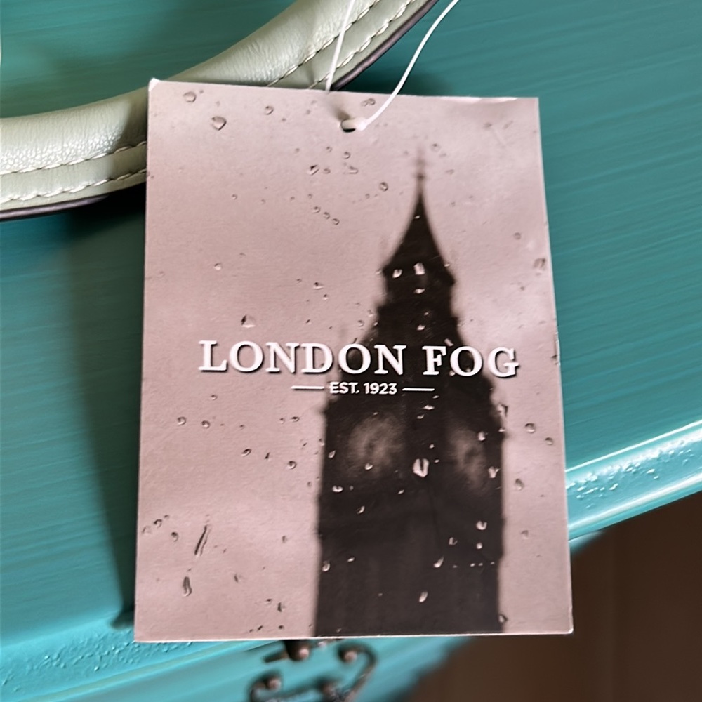 New London Fog Vegan Leather Shopper Tote with Floral Scarf Purse Fob - Picture 11 of 15